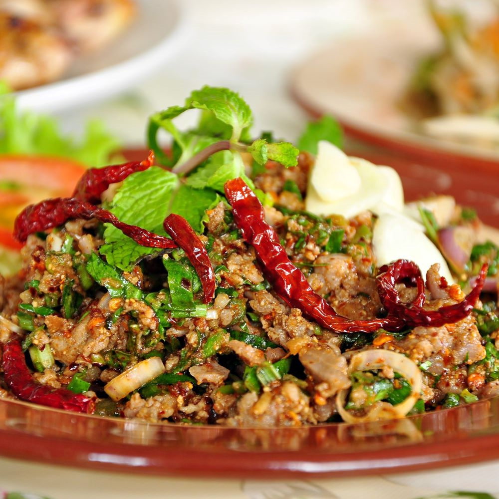 Order Larb (Spicy Mince Chicken, Pork or Beef Salad) food online from Zabb Thai Spice Kitchen store, Las Vegas on bringmethat.com