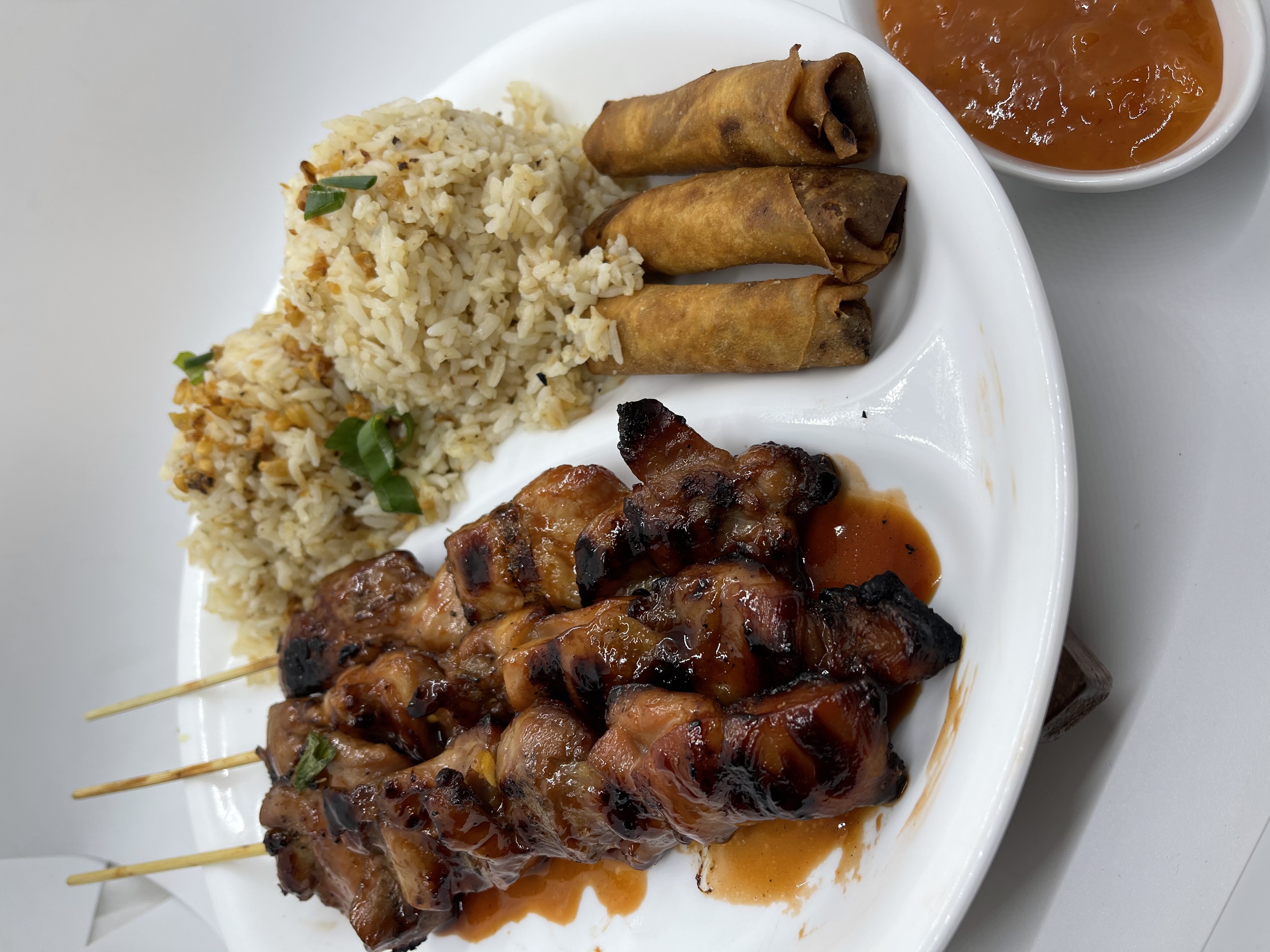 Order BBQ Chicken Skewers Combo food online from Maynila On Main Street store, Carson on bringmethat.com