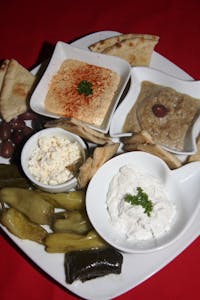 Order Minotaur Sampler food online from Zorbas Fine Greek Cuisine store, Albuquerque on bringmethat.com