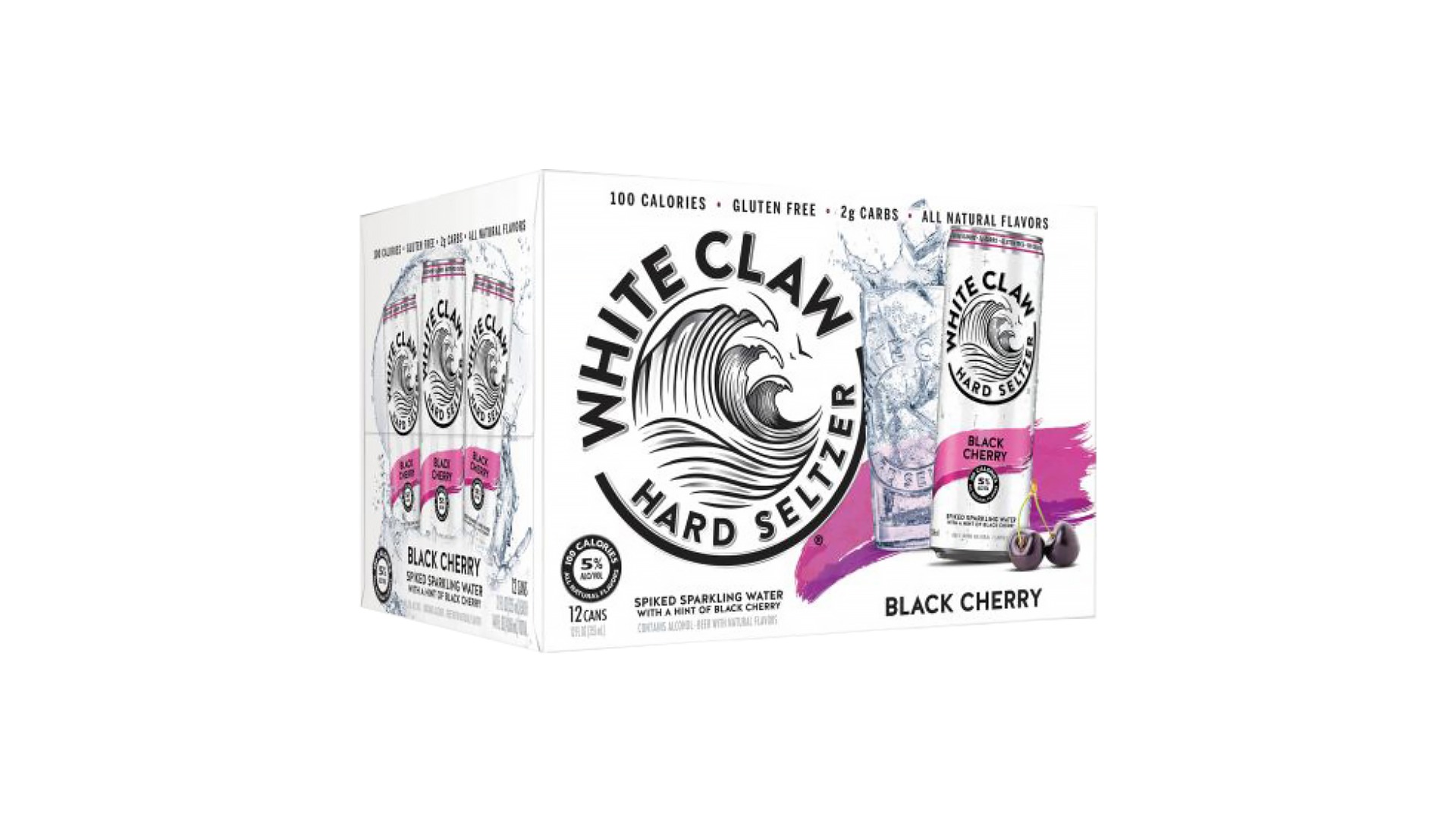 Order White Claw Black Cherry 6 pack  5% abv food online from Pink Dot store, Santa Barbara on bringmethat.com