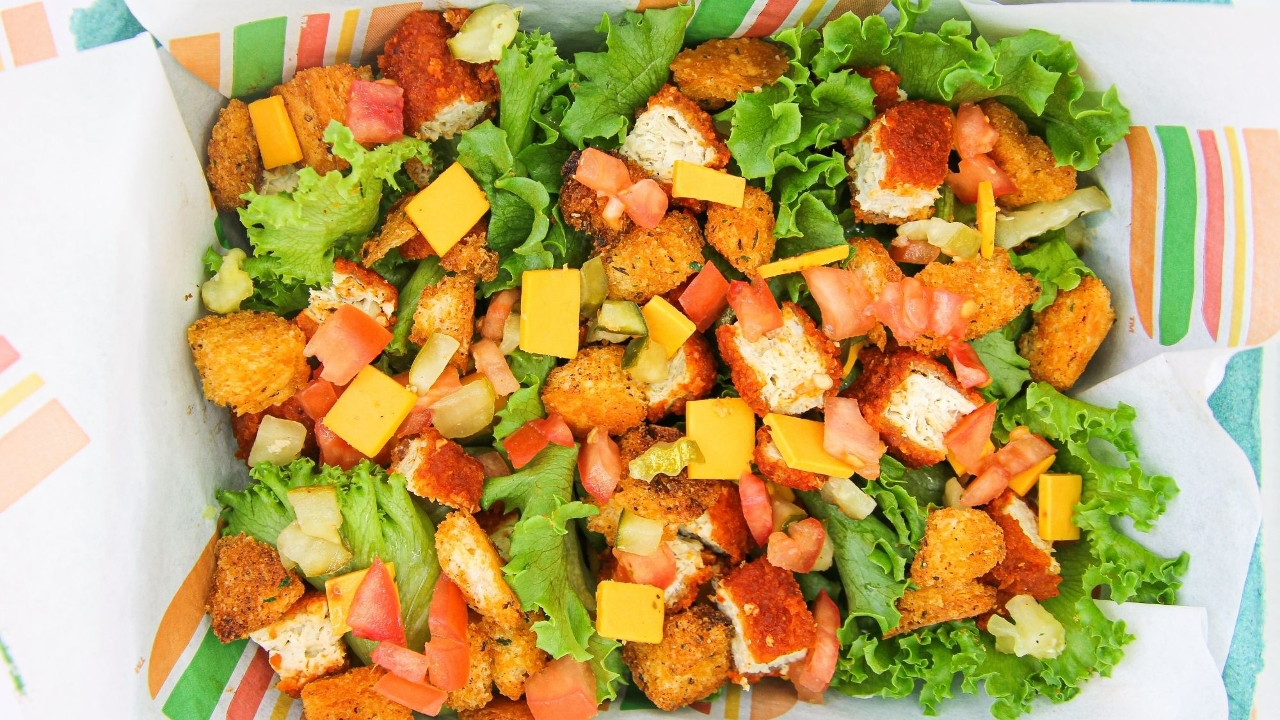 Order Spicy Chickn Patch Salad food online from Burger Patch store, Davis on bringmethat.com
