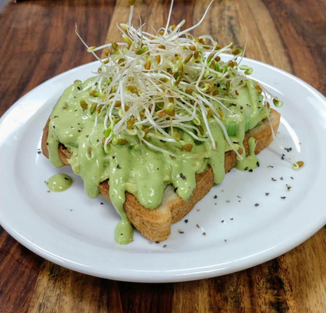 Order Avocado Toast food online from 4 Roots Juice Bar And Cafe store, Twin Falls on bringmethat.com