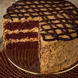 Order Classic German Chocolate Layer Cake food online from Savannah Candy Kitchen store, Atlanta on bringmethat.com