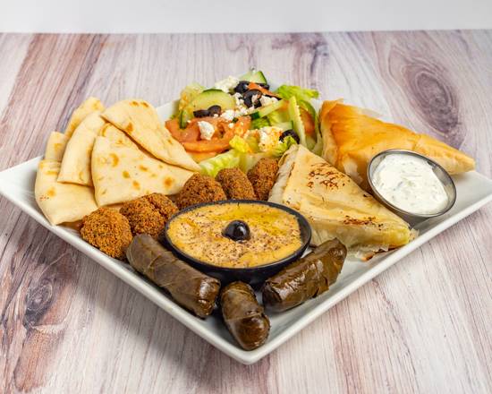 Order Mezza Plate food online from Seattle Hill Gyros store, Snohomish on bringmethat.com
