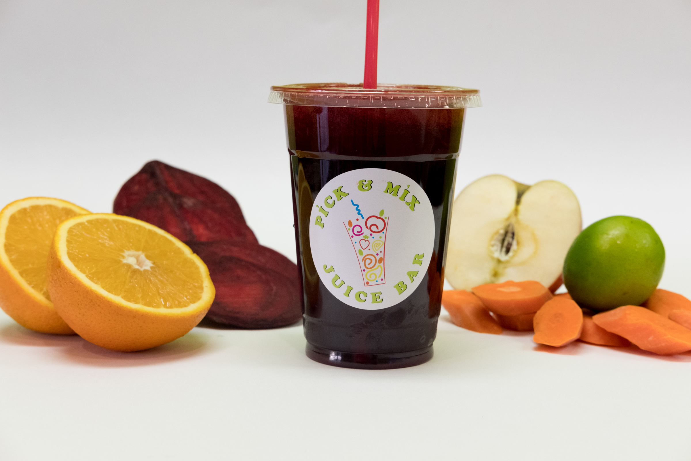 Order H7. Carrot, Apple, Orange, Beet and Lime Juice food online from Pick & Mix Juice Bar store, Burbank on bringmethat.com