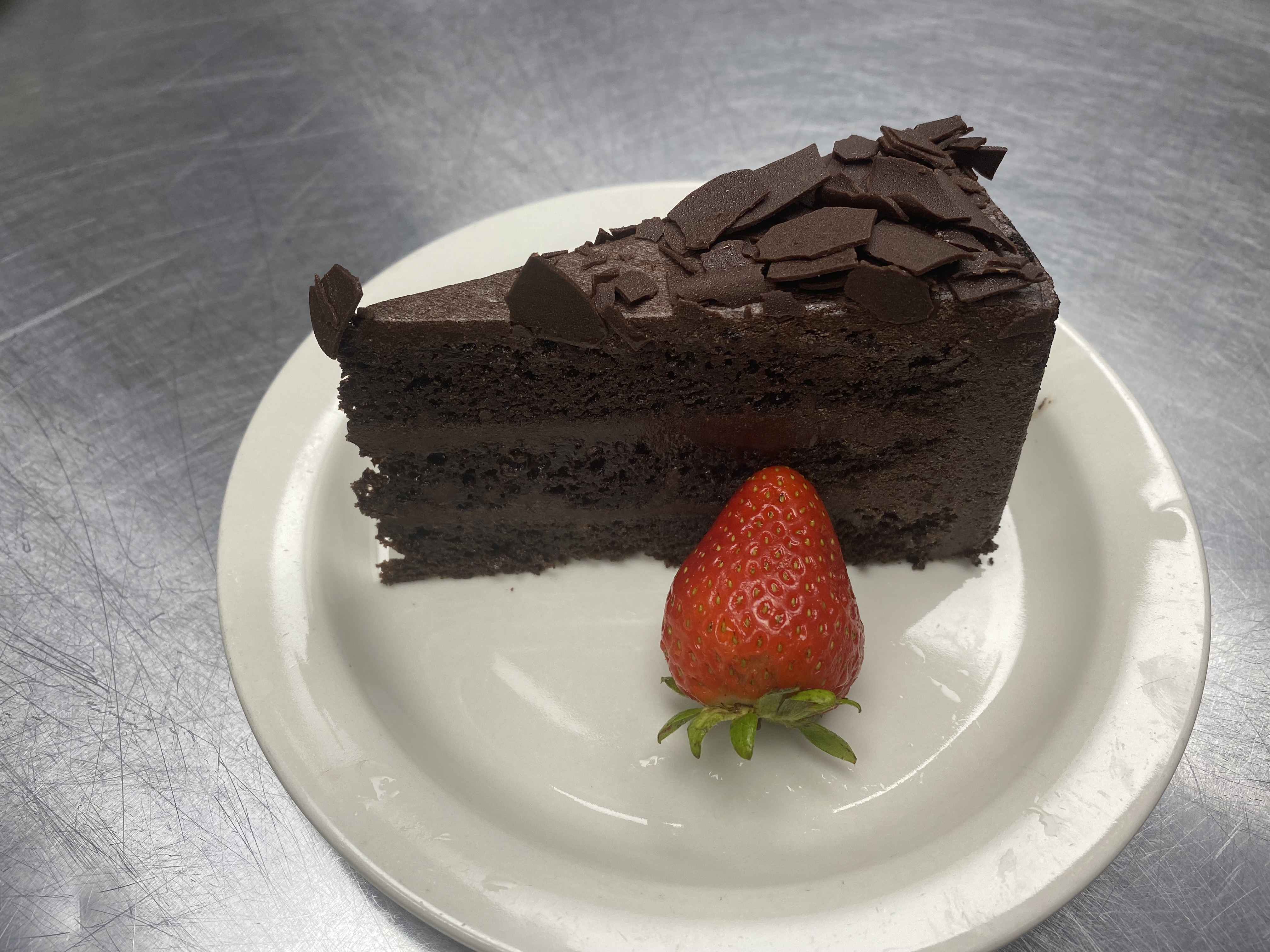 Order Slice of Chocolate Cake food online from Russell's Burgers store, Pasadena on bringmethat.com