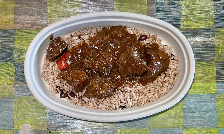 Order JERK BEEF BOWL food online from Irie Jamaican Kitchen store, Cleveland on bringmethat.com