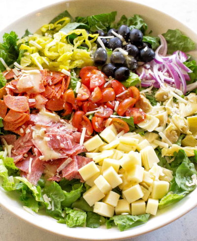 Order Antipasto Salad food online from Husson Pizza store, Charleston on bringmethat.com