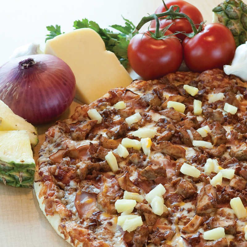 Order Aloha Chicken Pizza - Individual food online from Straw Hat Pizza store, Clovis on bringmethat.com