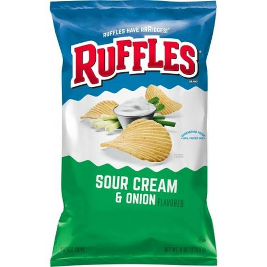 Order Ruffles Sour Cream & Onion Big Bag food online from IV Deli Mart store, Goleta on bringmethat.com