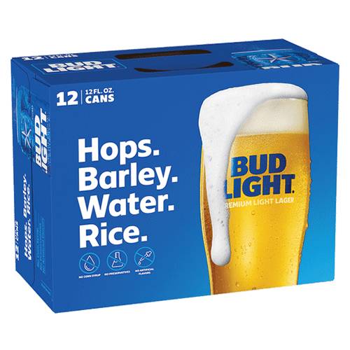 Order Bud Light Cans - 12 oz Cans/12 Pack food online from Bottle Shop & Spirits store, Los Alamitos on bringmethat.com