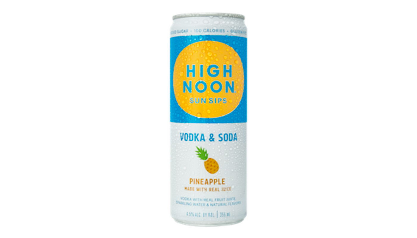Order High Noon Sun Sips Vodka & Soda Pineapple 355mL Aluminium Can food online from Ocean Liquor store, South Pasadena on bringmethat.com