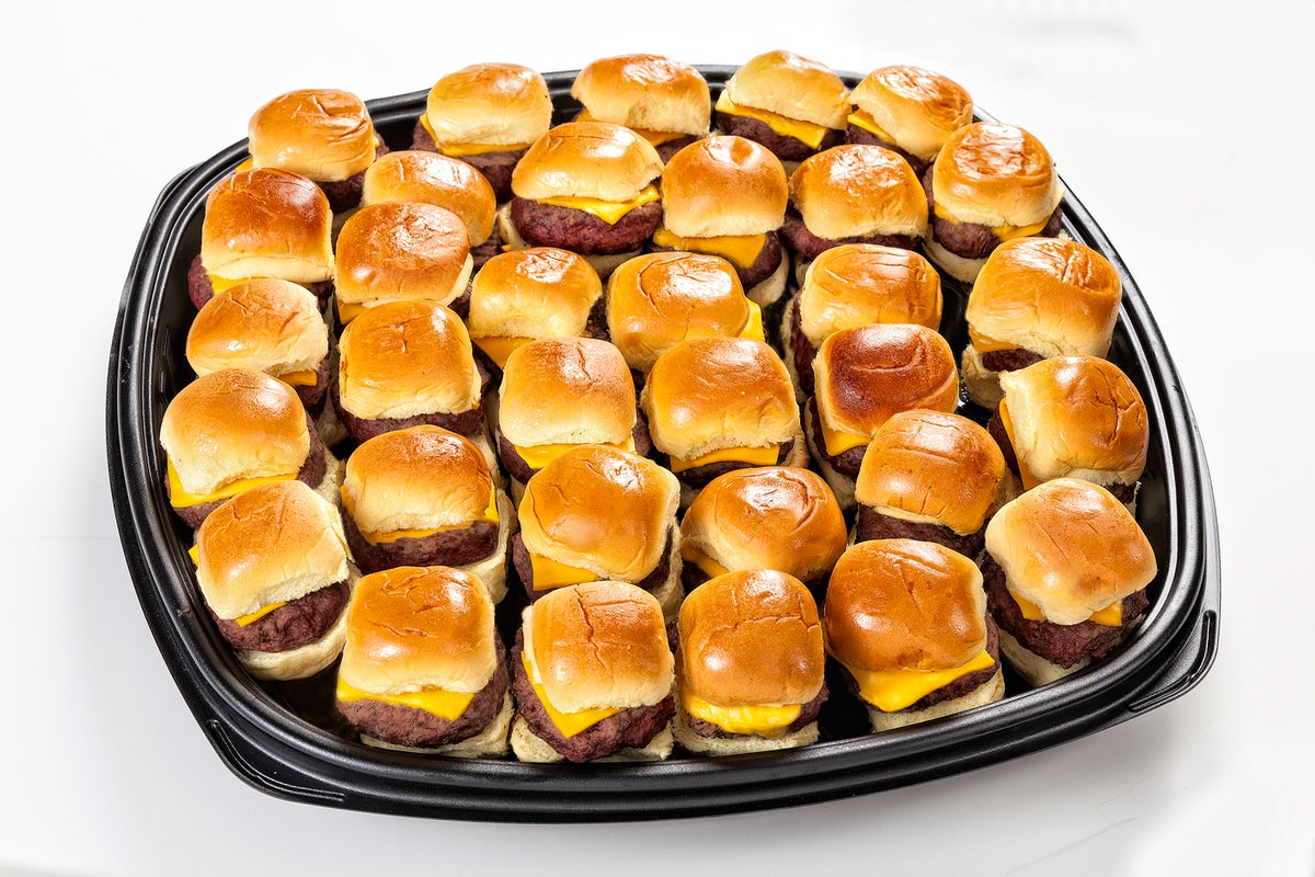 Order Cheeseburger Sliders (small) food online from Arooga store, Howell Township on bringmethat.com