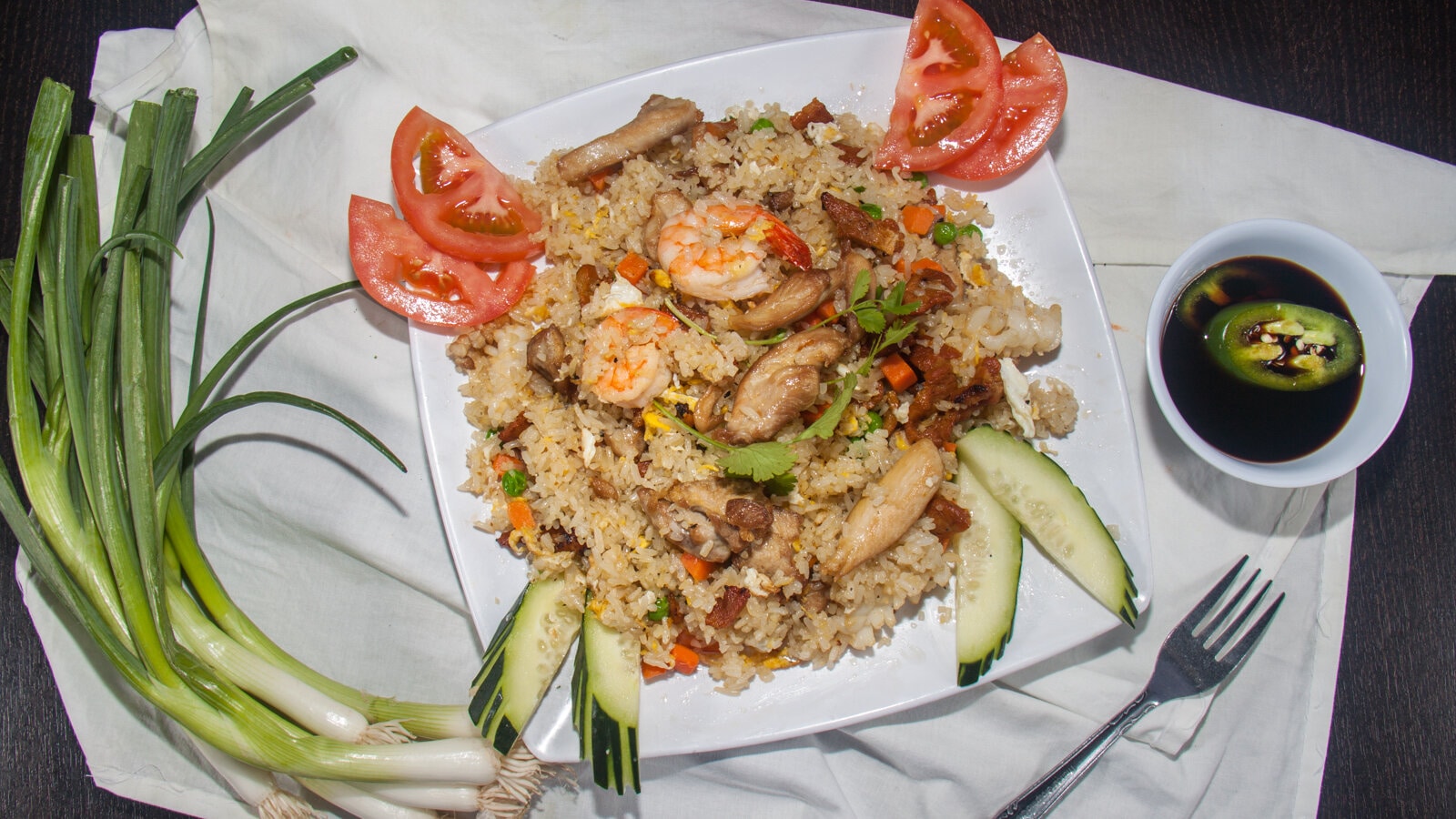 Order 22. Combination Fried Rice food online from Cup Bowl store, Corona on bringmethat.com