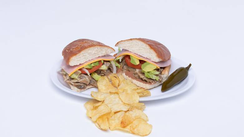 Order TORTA SUADERO food online from La Salsa Verde Taqueria store, Dallas on bringmethat.com