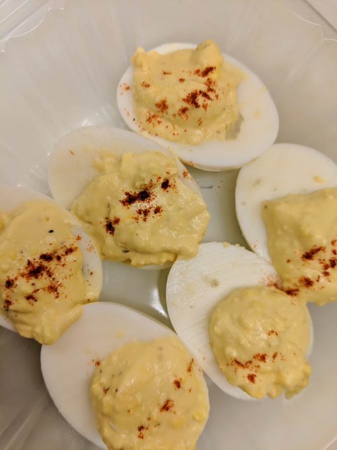 Order Deviled Eggs (6) food online from Trolley Stop Deli store, Hatfield on bringmethat.com