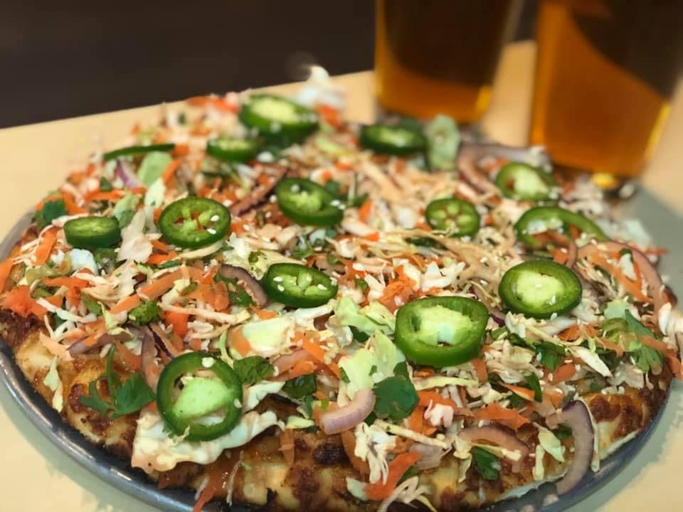 Order Korean Fire Chicken Pizza - Mini 6'' food online from DJ's Pizza store, Lower Lake on bringmethat.com