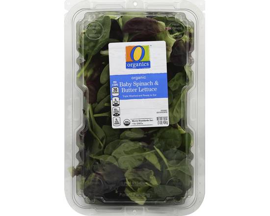 Order O Organics · Baby Spinach & Butter Lettuce (16 oz) food online from Vons store, Fillmore on bringmethat.com
