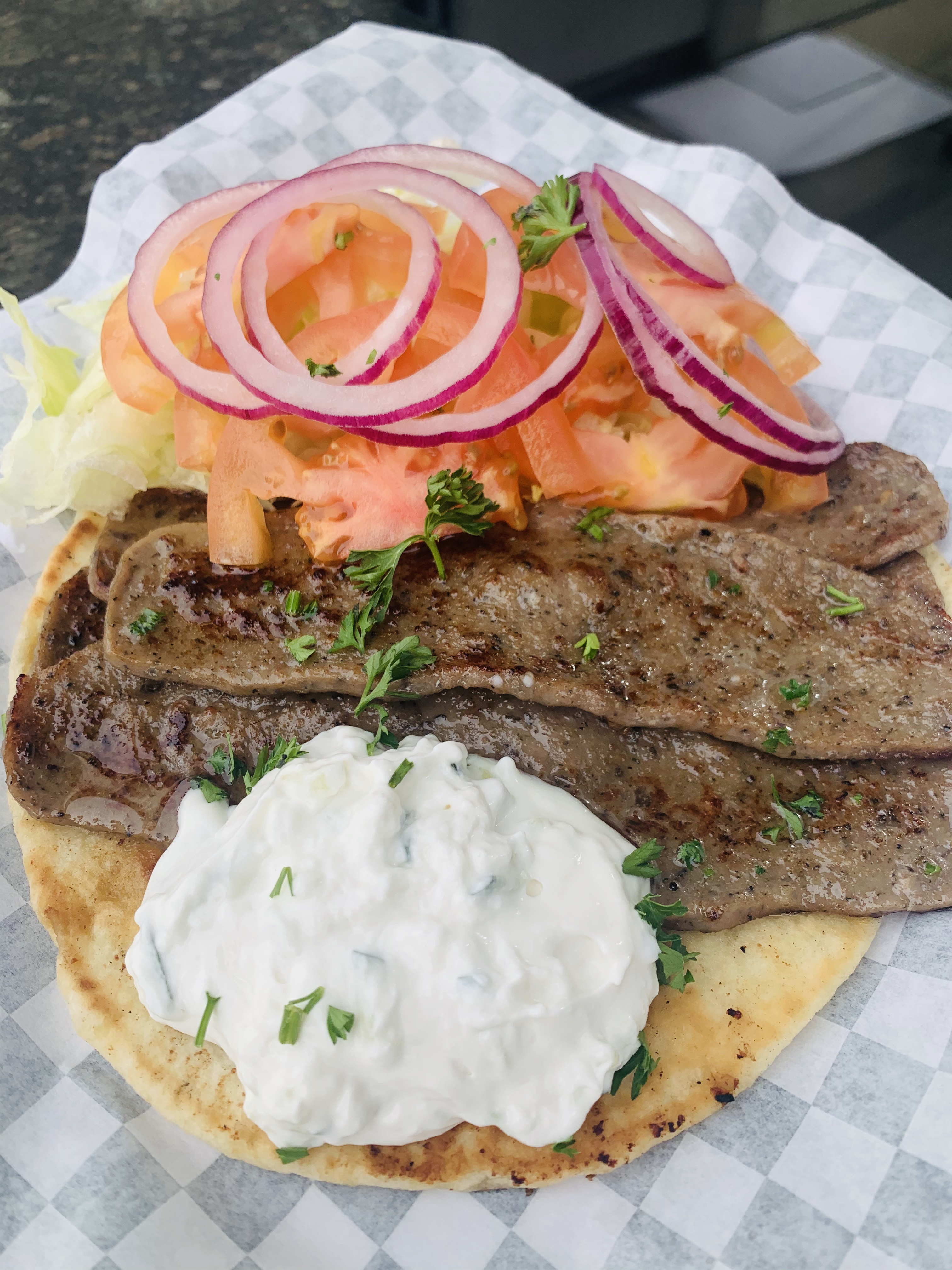 Order Mediterranean Gyro Sandwich Meal food online from New York Pizza & Grill store, Dinuba on bringmethat.com