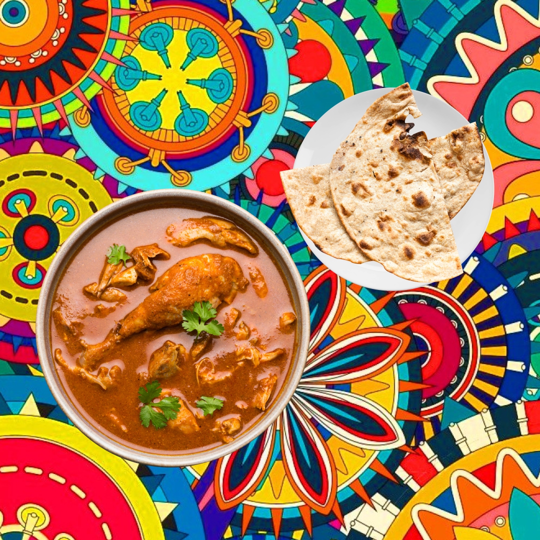 Order Homestyle Chicken Curry & Tandoori Roti  food online from Tick-Tock Tikka House store, Bensalem on bringmethat.com