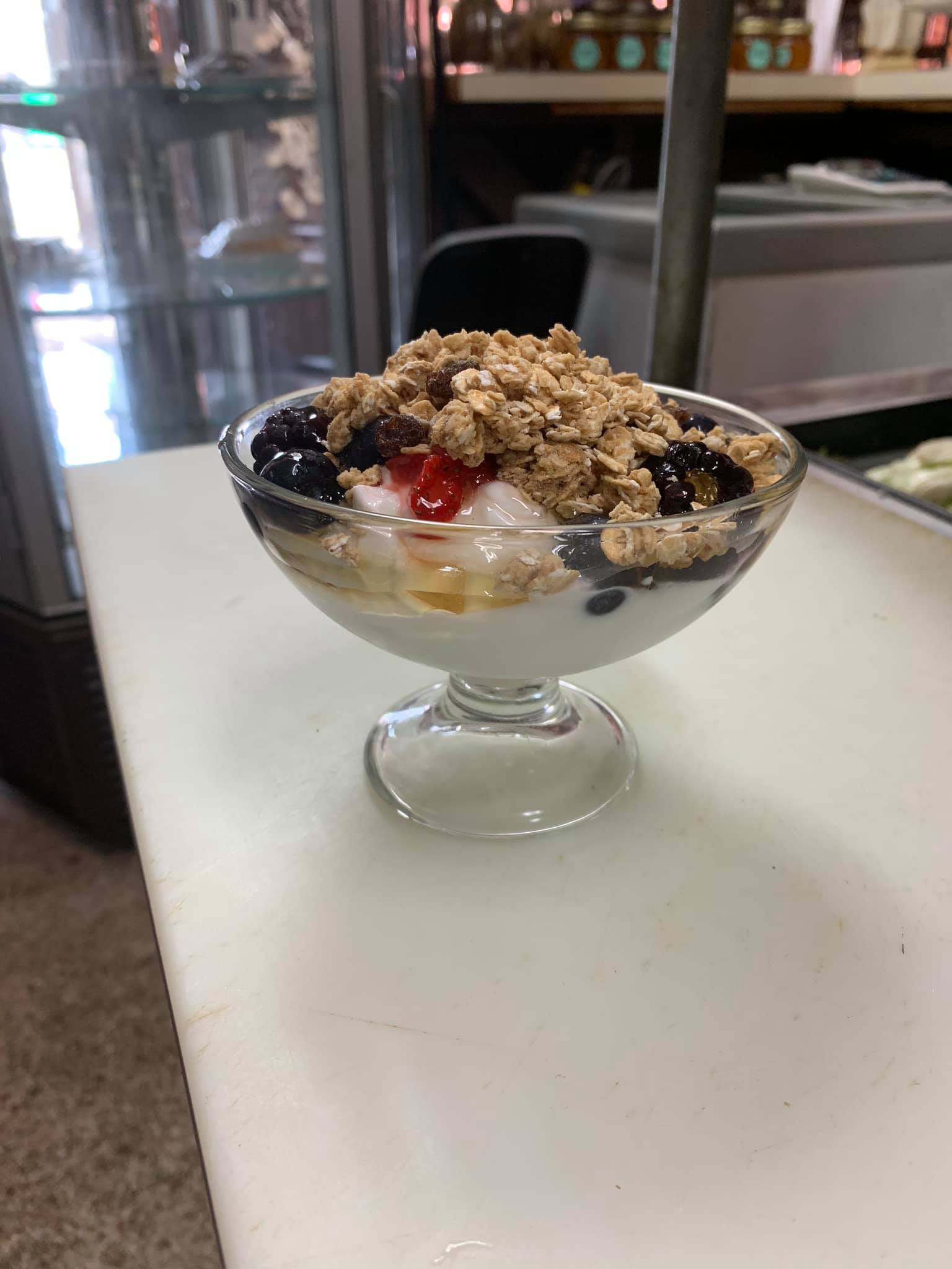 Order Greek Yogurt with Fruit & Honey Breakfast food online from Little Creek Diner store, Norfolk on bringmethat.com