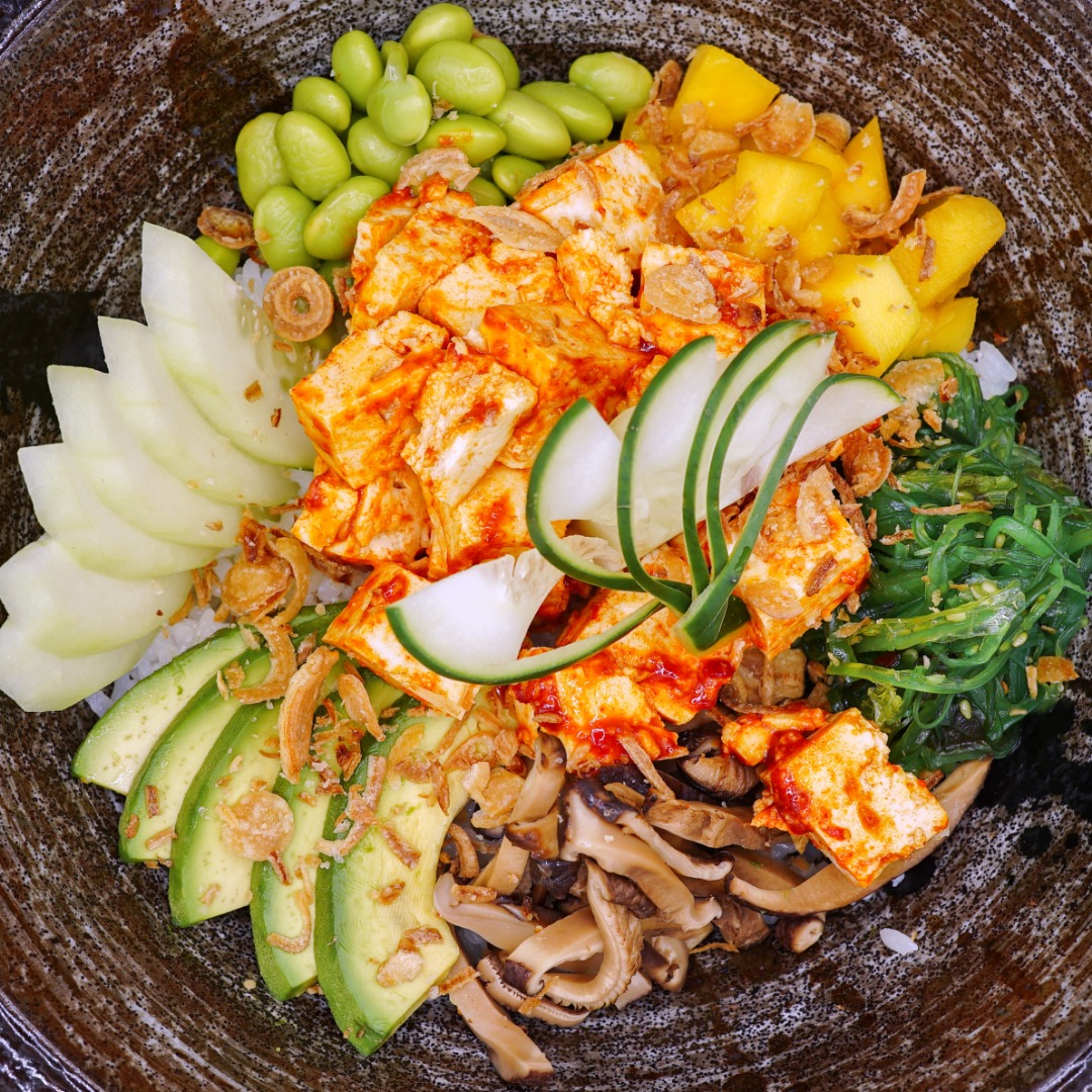 Order Veggie Poké Bowl food online from Zutto Japanese American Pub store, New York on bringmethat.com