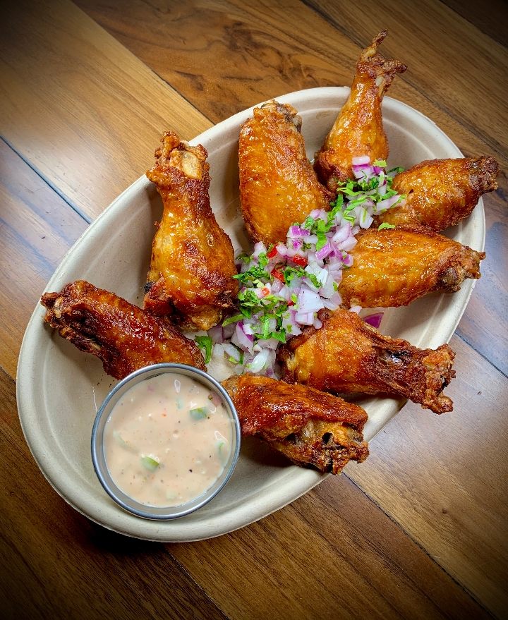 Order CHICKEN WINGS A LA LIMEÑA food online from Delicias Del Jireh Peruvian Kitchen store, White Plains on bringmethat.com