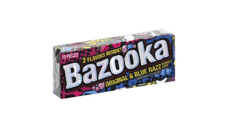 Order Bazooka Original And Blue Razz Bubble Gum- 10 Ct food online from Trumbull Mobil store, Trumbull on bringmethat.com