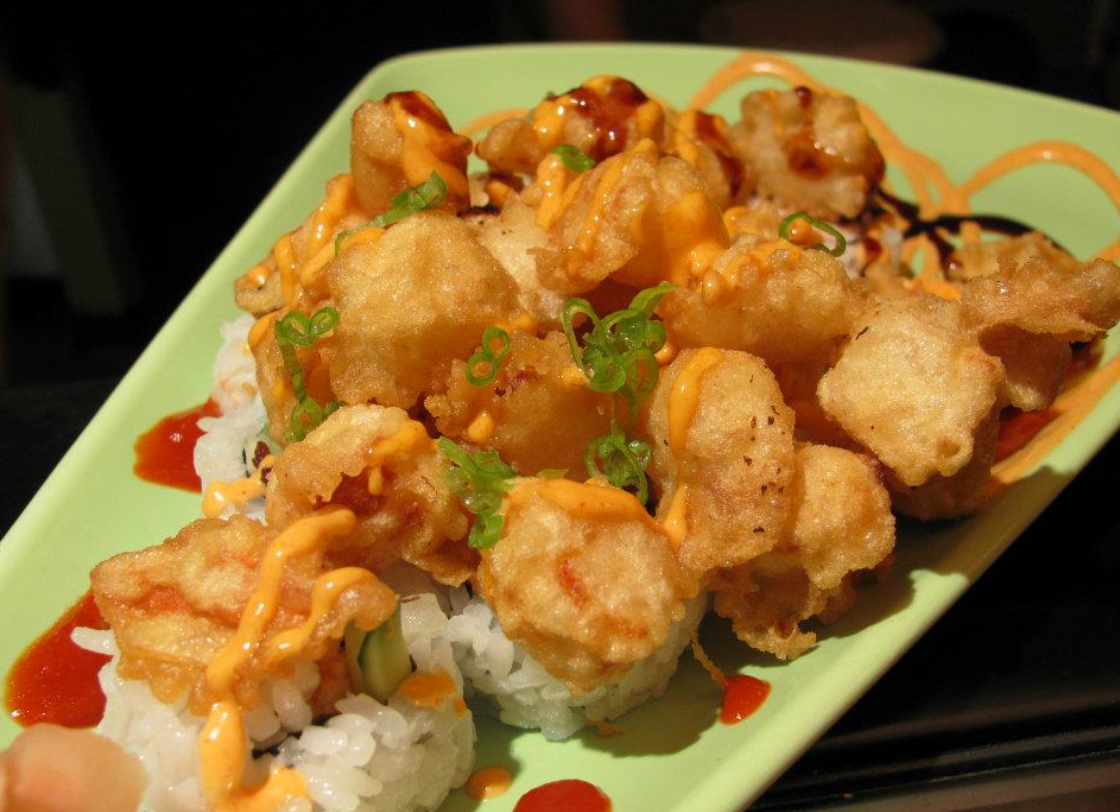 Order Scallop Popcorn Roll food online from Naomi Sushi store, Arlington Heights on bringmethat.com