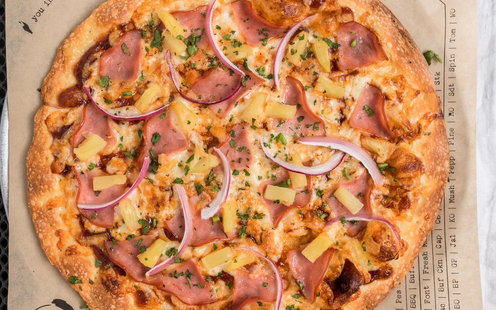 Order Hawaiian BBQ Pizza - 11'' food online from Fired Pie store, Phoenix on bringmethat.com
