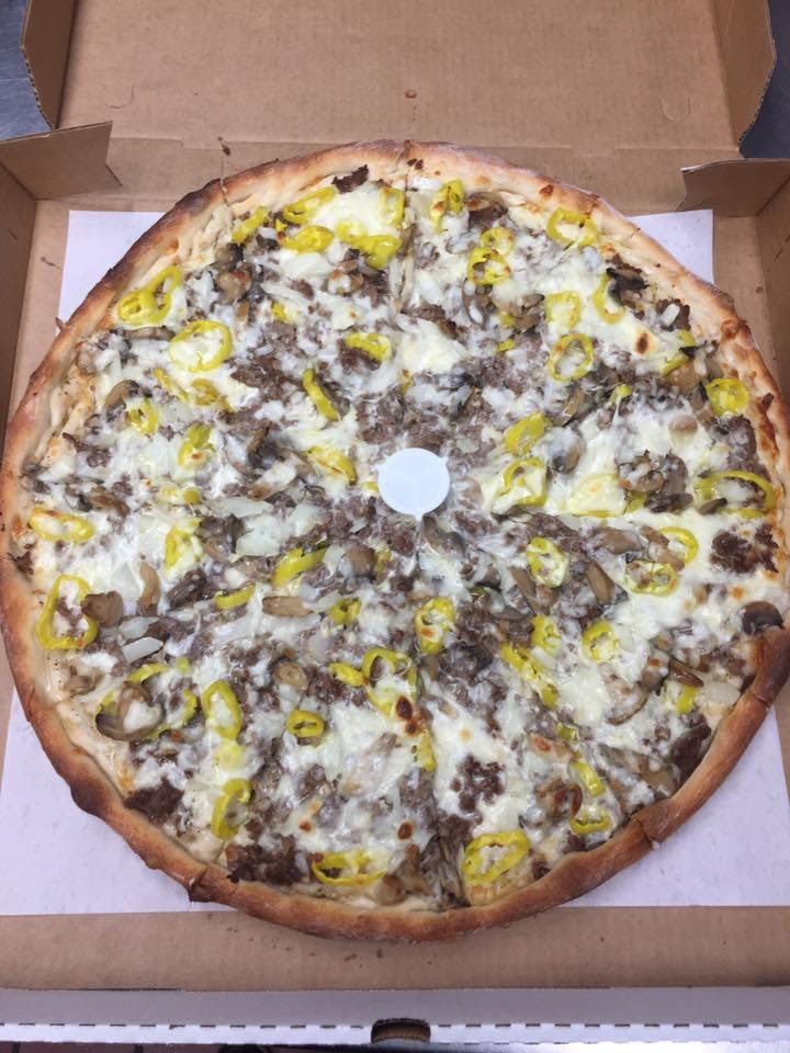 Order Triple Cheese Steak Pizza - Small 12" food online from Colosso Taco & Pizza Express store, Tonawanda on bringmethat.com