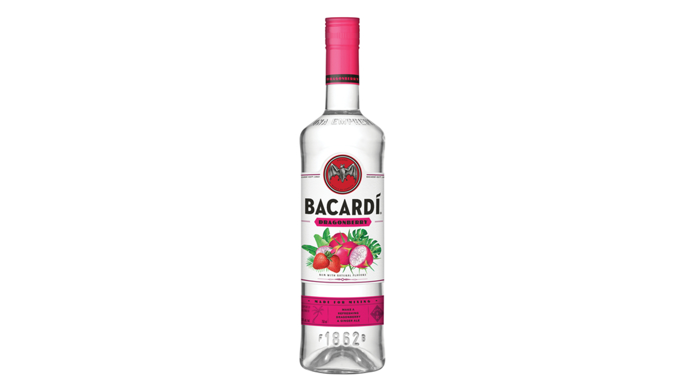 Order Bacardi Dragon Berry Strawberry Rum 750mL food online from Oak Knoll Liquor store, Santa Maria on bringmethat.com