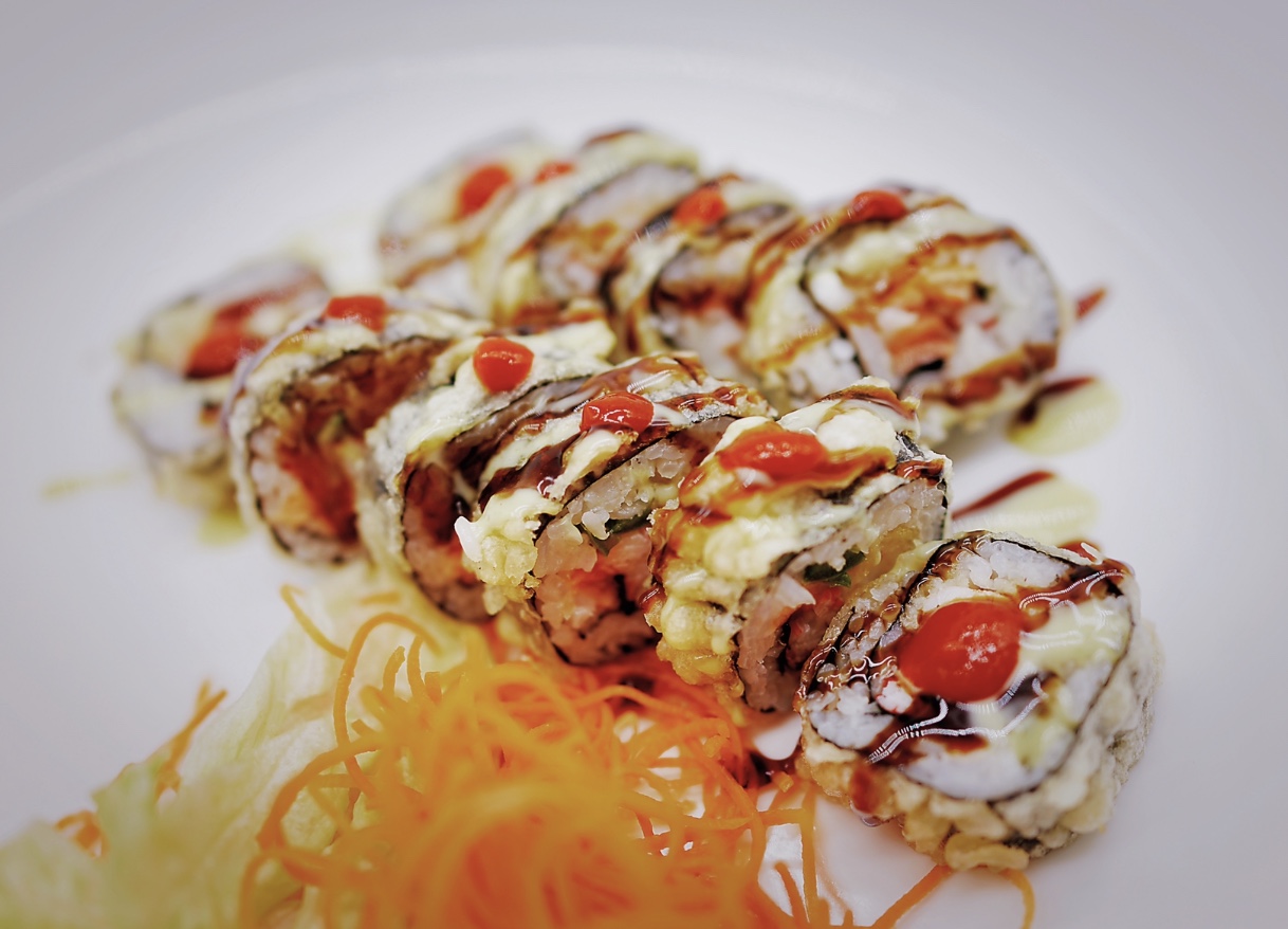 Order Double Trouble Roll food online from Red Bowl Asian Bistro store, Cary on bringmethat.com