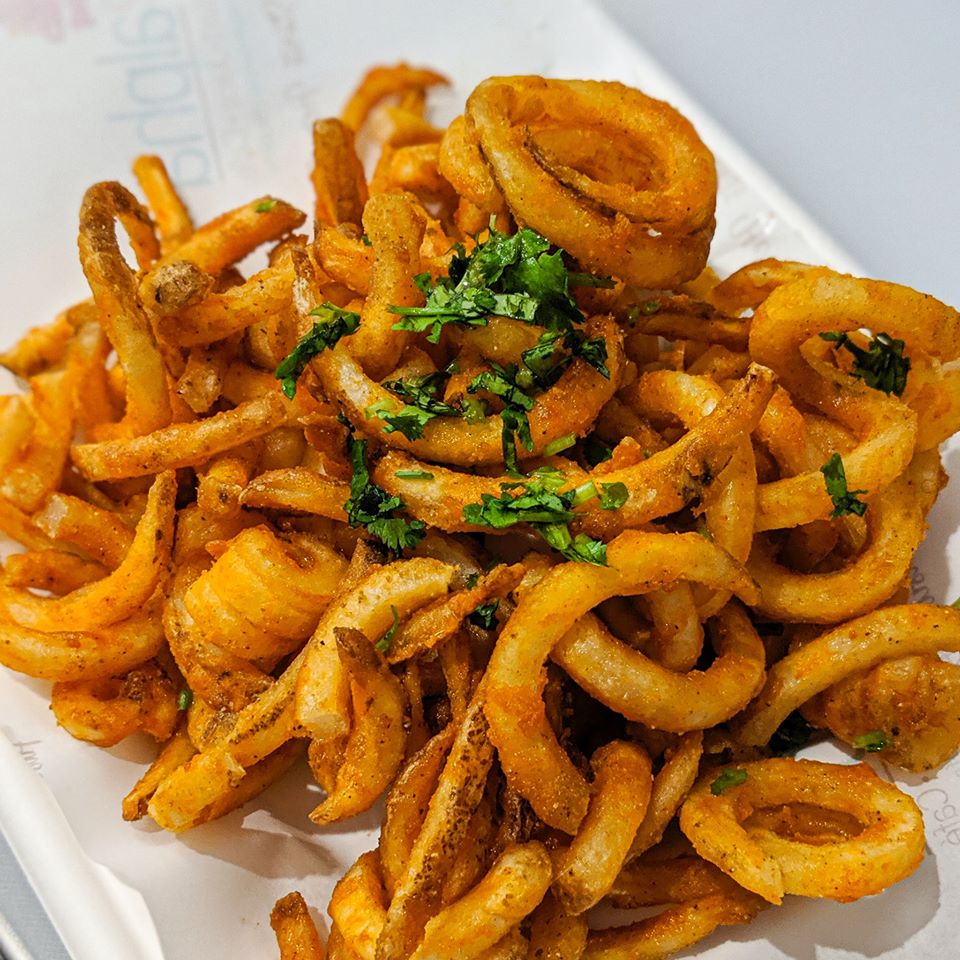 Order Masala Curly Fries food online from Alpha Dessert Juice Cafe store, Houston on bringmethat.com