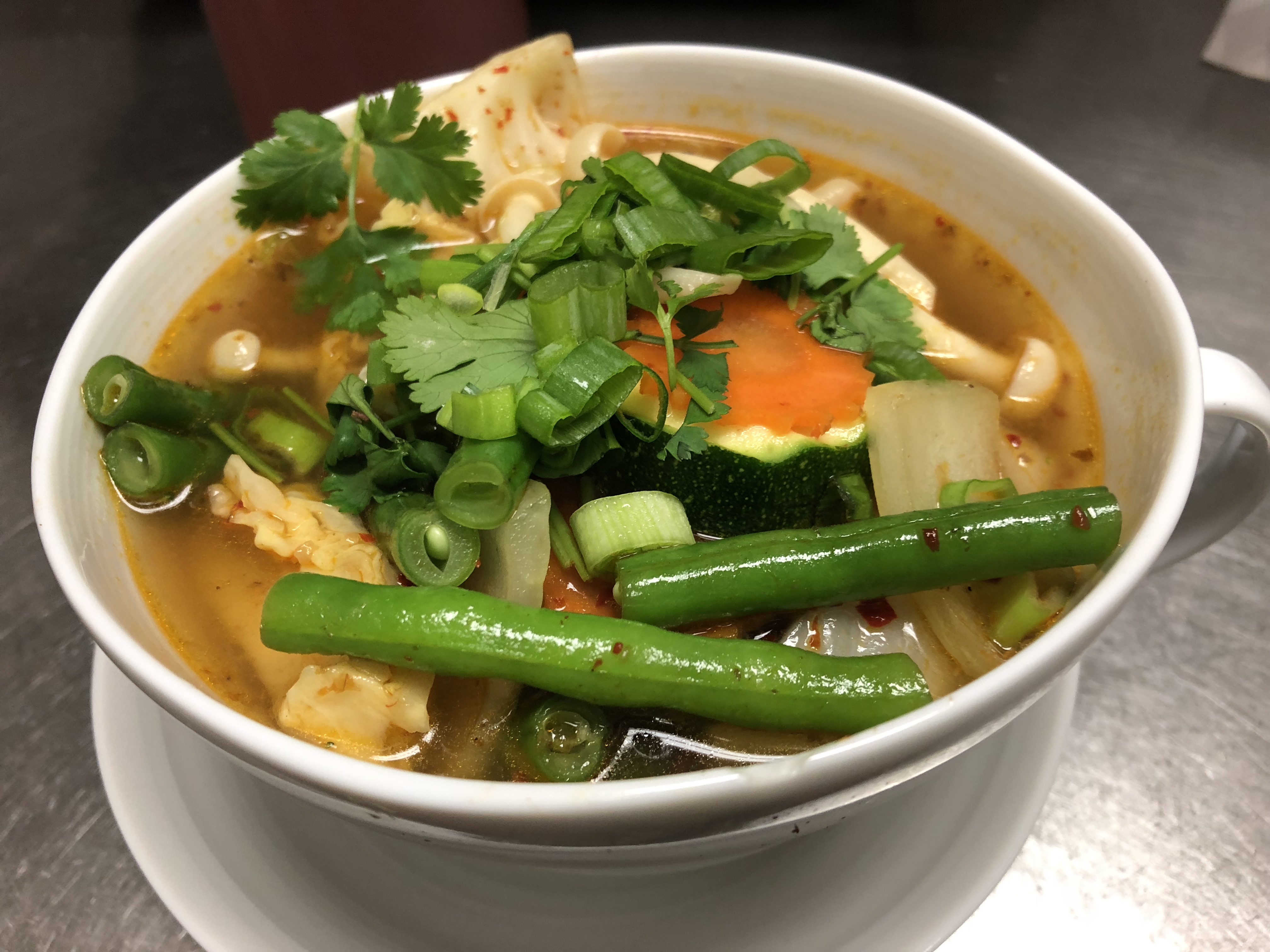 Order Tom Yum Soup food online from La Moon Thai Eatery store, San Diego on bringmethat.com