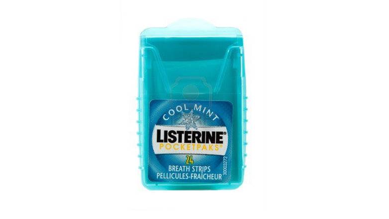 Order Listerine Breath Strips - Cool Mint Pocketpaks 24 Count food online from Trumbull Mobil store, Trumbull on bringmethat.com
