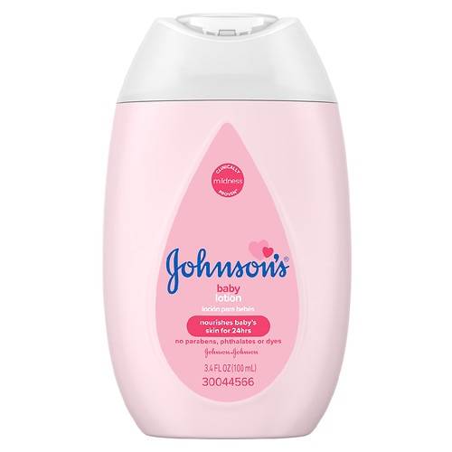 Order Johnson's Baby Moisturizing Pink Baby Lotion With Coconut Oil - 3.4 fl oz food online from Walgreens store, Ewa Beach on bringmethat.com