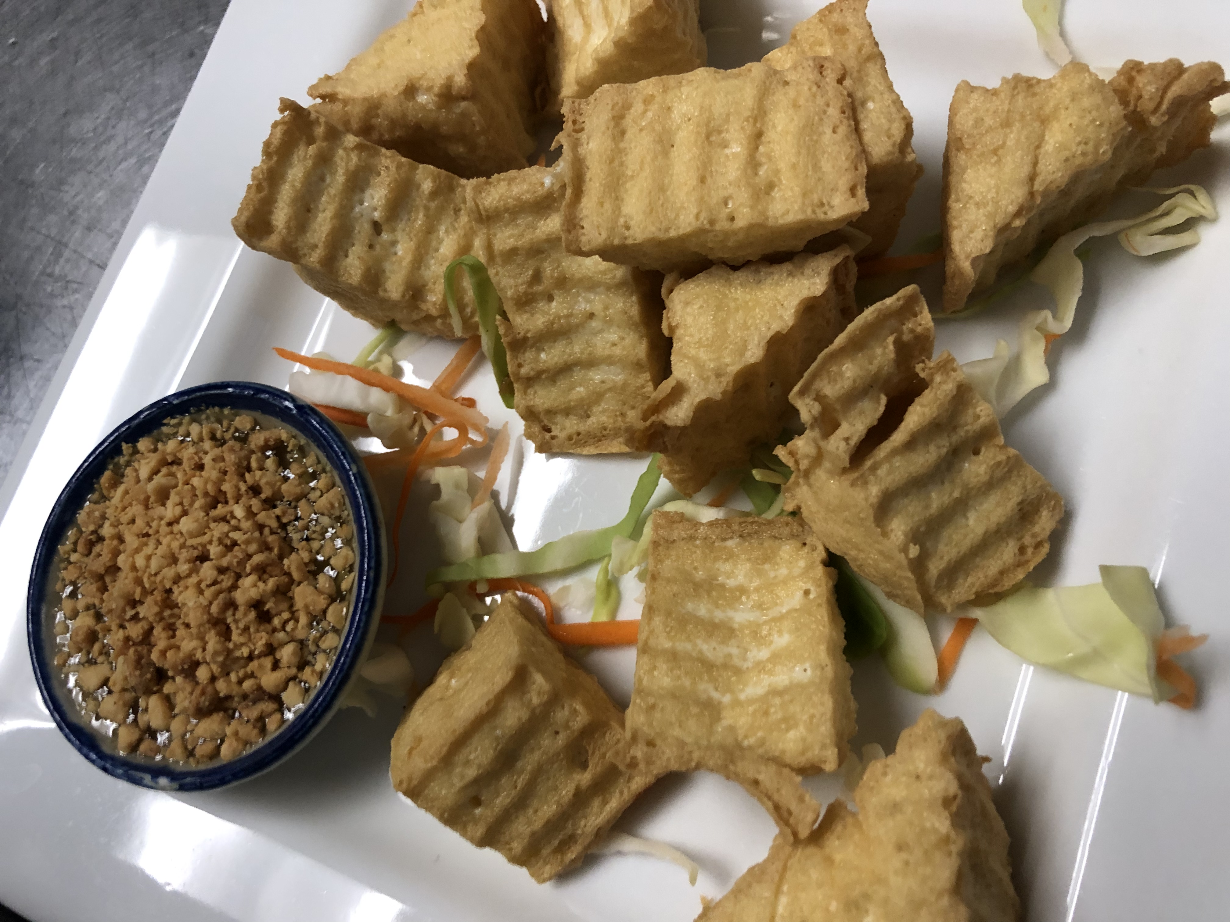 Order 12 Piece Golden Fried Tofu food online from Thai Curry Cuisine store, Denver on bringmethat.com