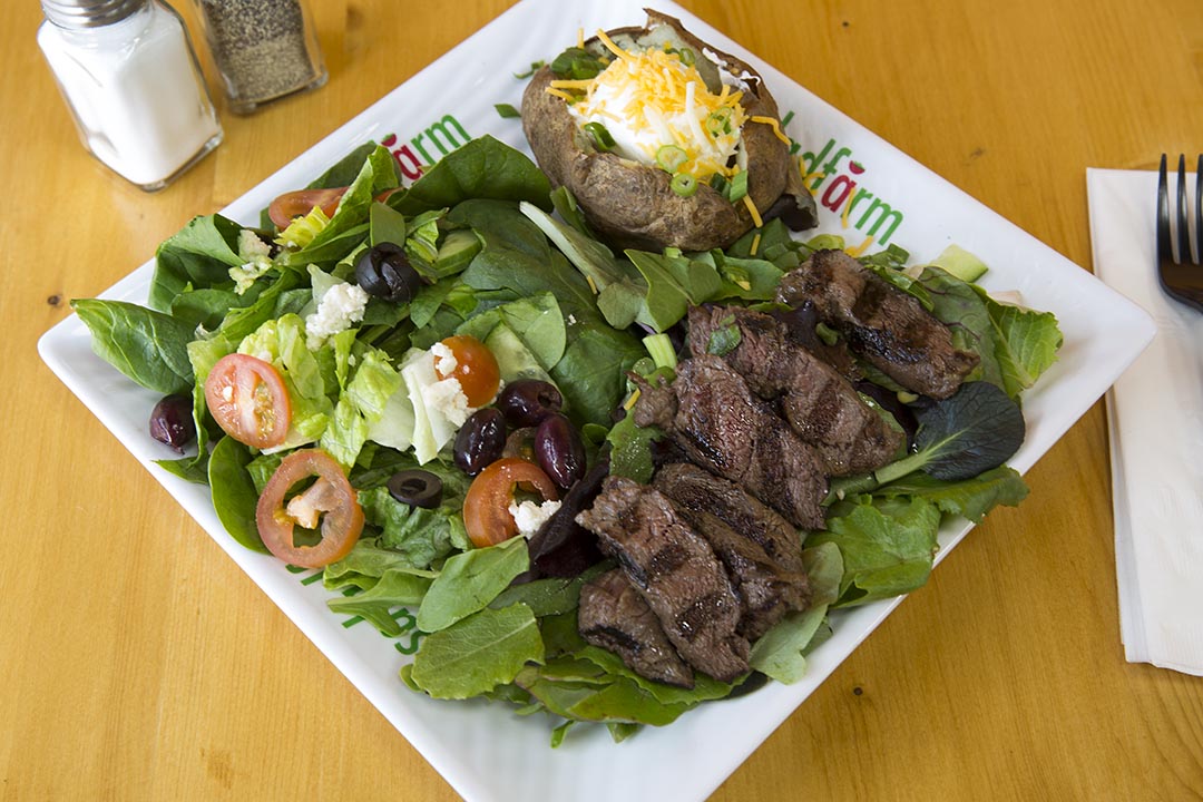Order 35. Grilled Steak Plate food online from Salad Farm - Sherman Oaks store, Sherman Oaks on bringmethat.com