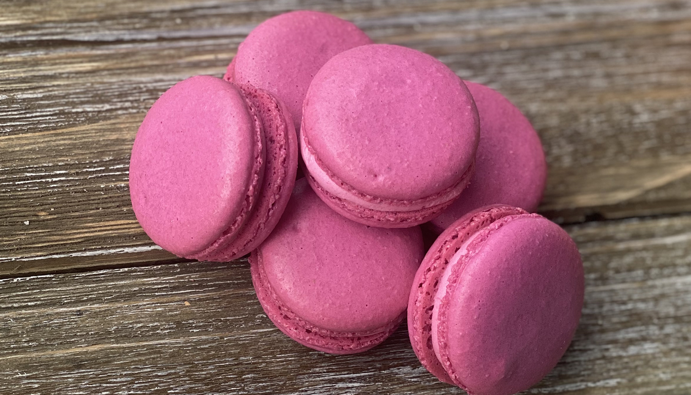 Order Raspberry Macarons food online from Blue Sheep Bake Shop store, Somerville on bringmethat.com