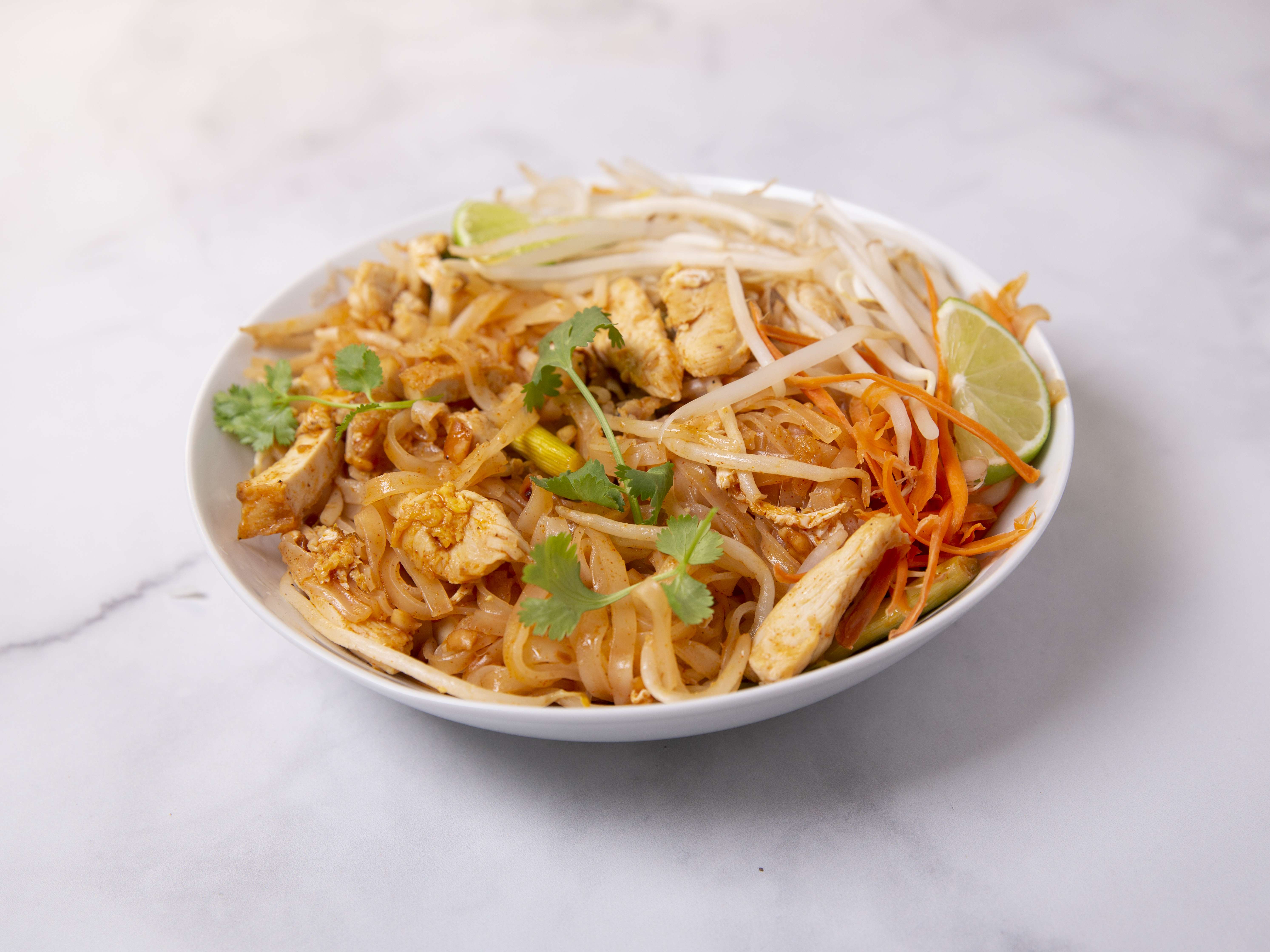 Order PN1. Crab Pad Thai Noodle food online from Lacha somtum store, Los Angeles on bringmethat.com