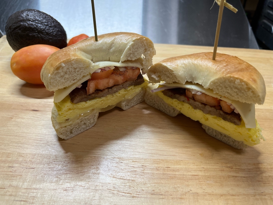 Order Sausage & Egg Sandwich food online from Deli-icious store, San Diego on bringmethat.com