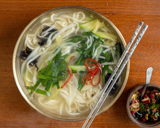 Order Knife Cut Noodle in Anchovy Broth (Myulchi Kalguksu) food online from Mdk Noodles store, Anaheim on bringmethat.com
