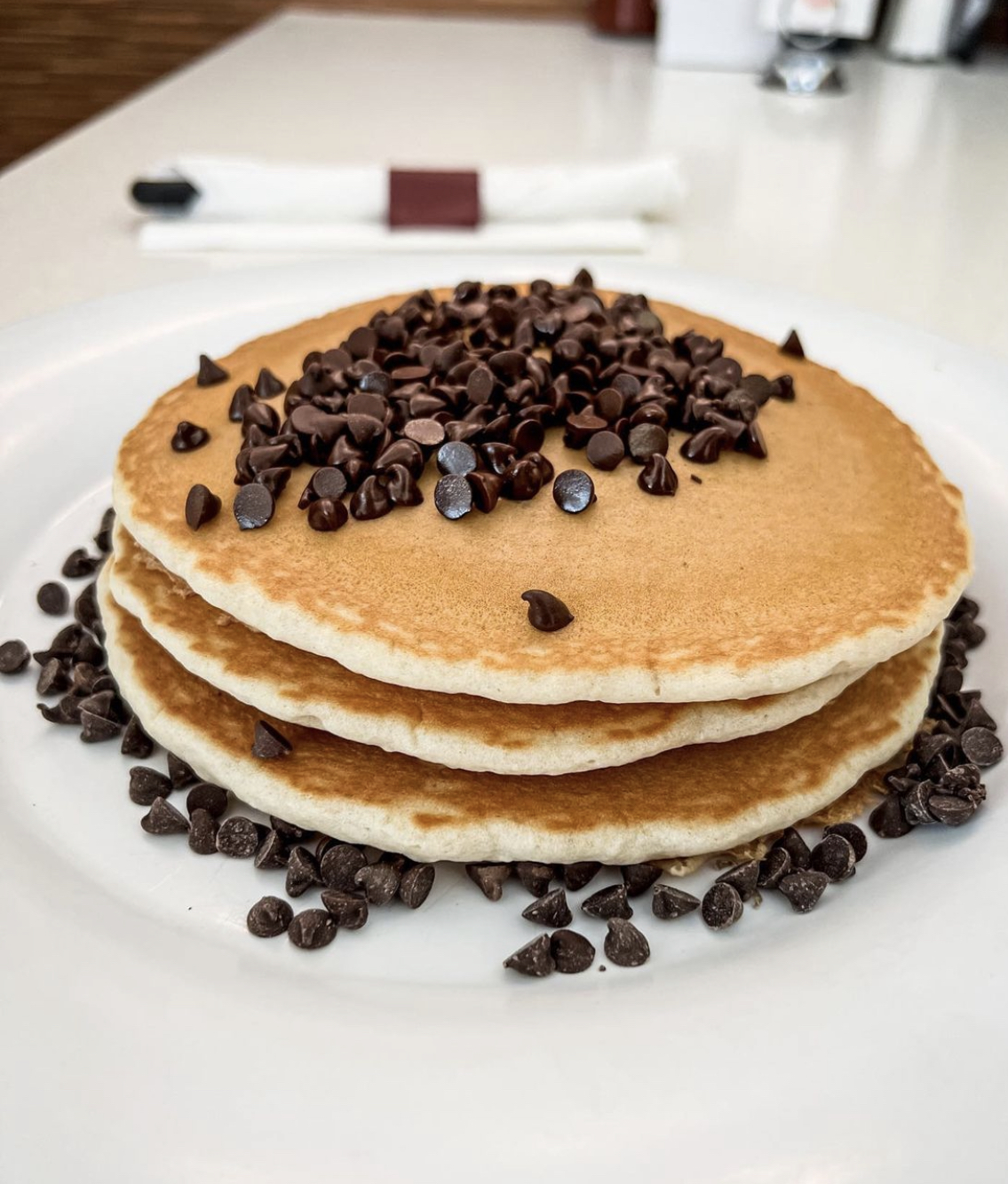 Order Chocolate Chip Pancakes food online from The Mystic Diner & Restaurant store, Stonington on bringmethat.com