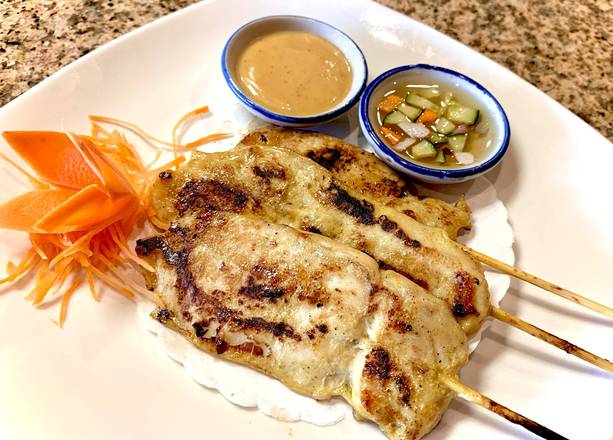 Order Chicken Satay food online from Chim Thai Cafe store, Milford on bringmethat.com