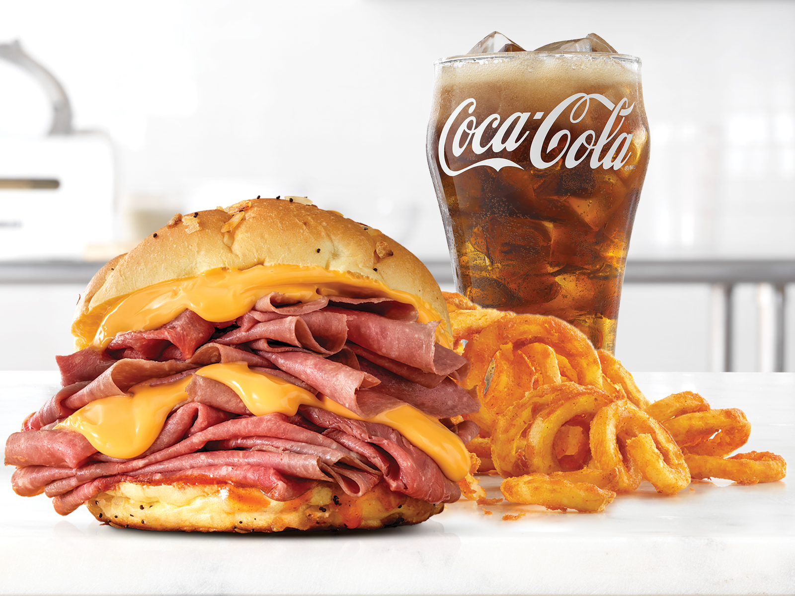 Order Double Beef 'n Cheddar Sandwich Small Meal food online from Arby store, Naperville on bringmethat.com