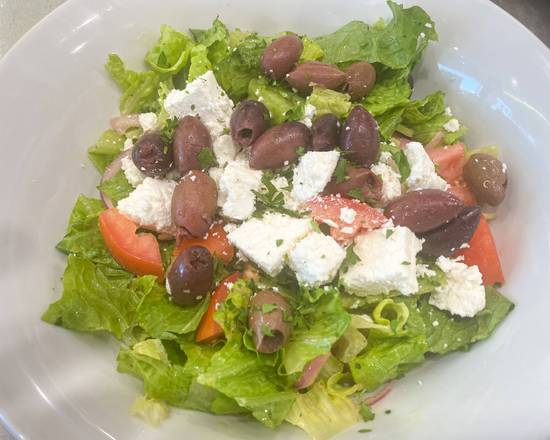 Order Greek Salad food online from Truva Mediterranean Grill store, Pleasanton on bringmethat.com