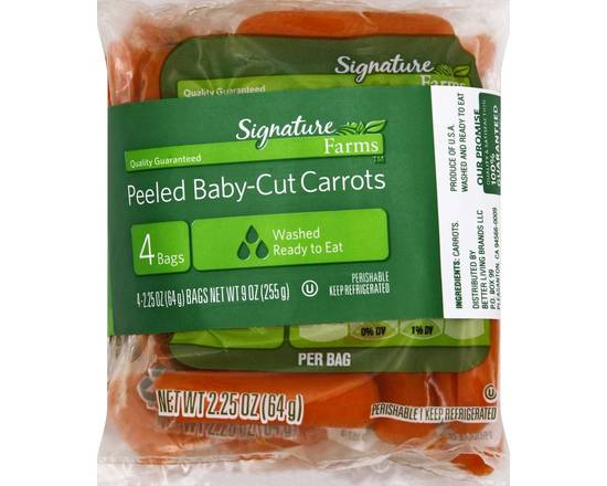 Order Signature Farms · Peeled Baby-Cut Carrots (4 x 2.3 oz) food online from Albertsons Express store, Fort Worth on bringmethat.com