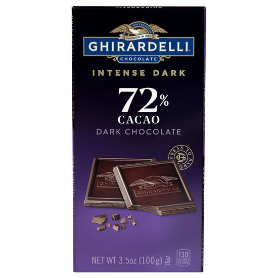 Order Ghirardelli Intense Dark 72% Cacao Chocolate Bar (3.5 oz) food online from Rite Aid store, Yamhill County on bringmethat.com