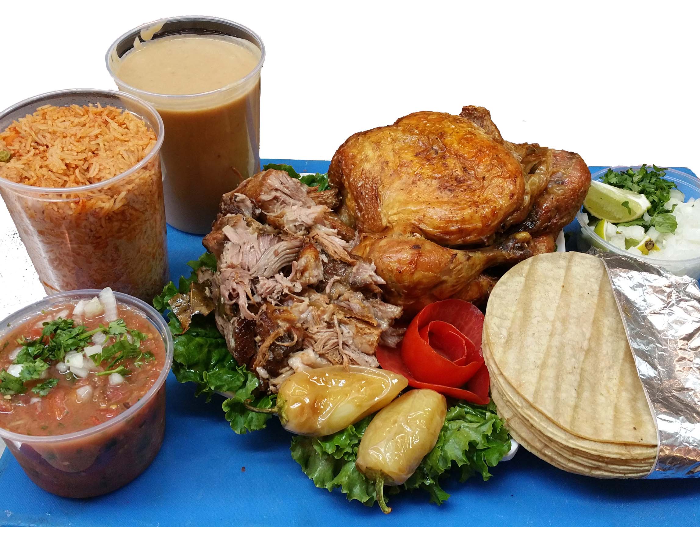 Order 1 lb. Carnitas and 1 Whole Rotisserie Chicken Family Deal #2 ( C ) food online from Carnival Grill store, Chula Vista on bringmethat.com